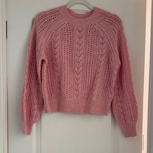 Pink Cable Knit Women's Sweater